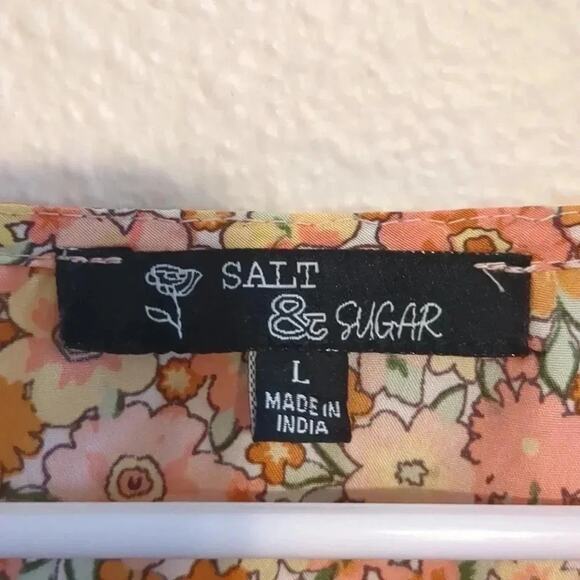 Salt and Sugar floral faux wrap dress size Large - Picture 3 of 5